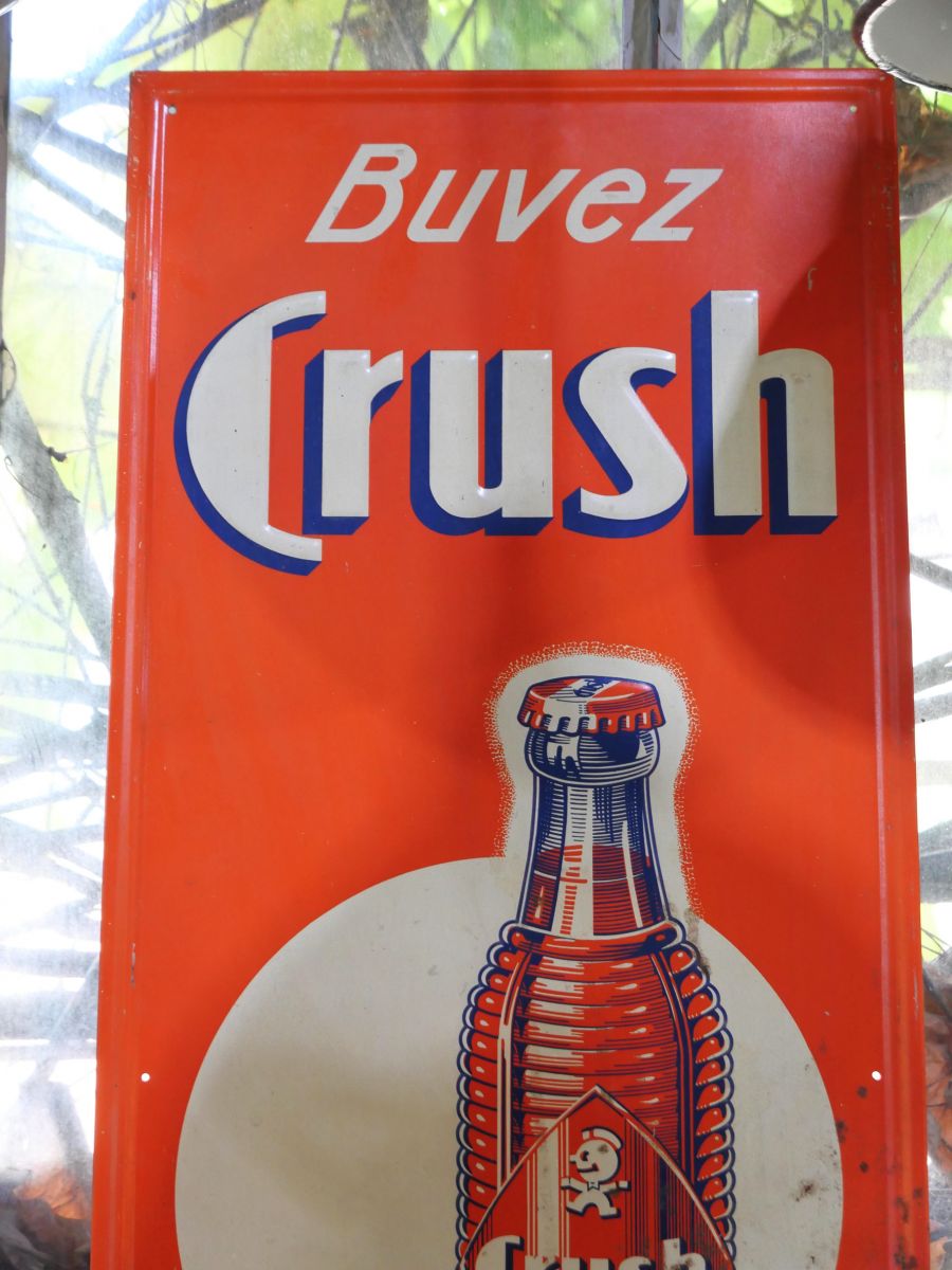 buvez crush ancienne grande Tole publicitaire année 1960 – Image 5