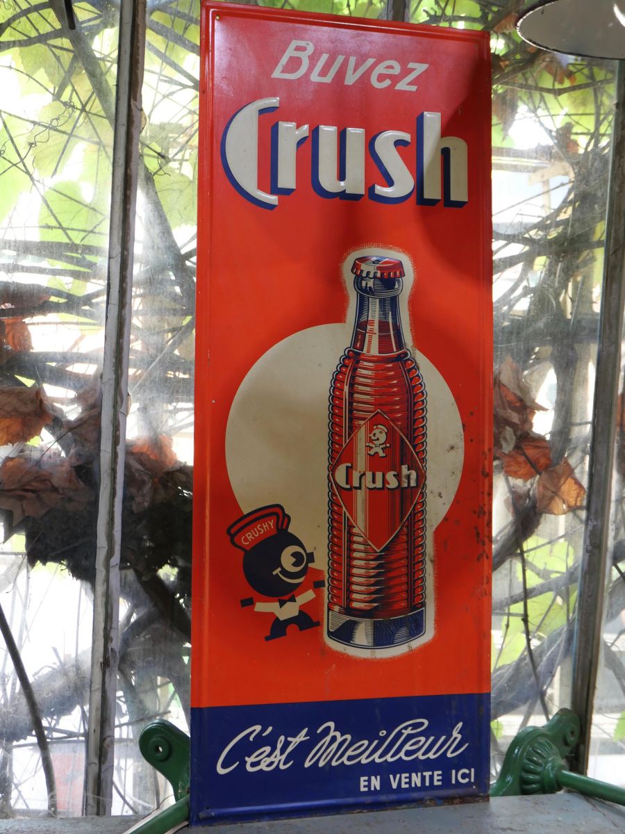 buvez crush ancienne grande Tole publicitaire année 1960 – Image 8
