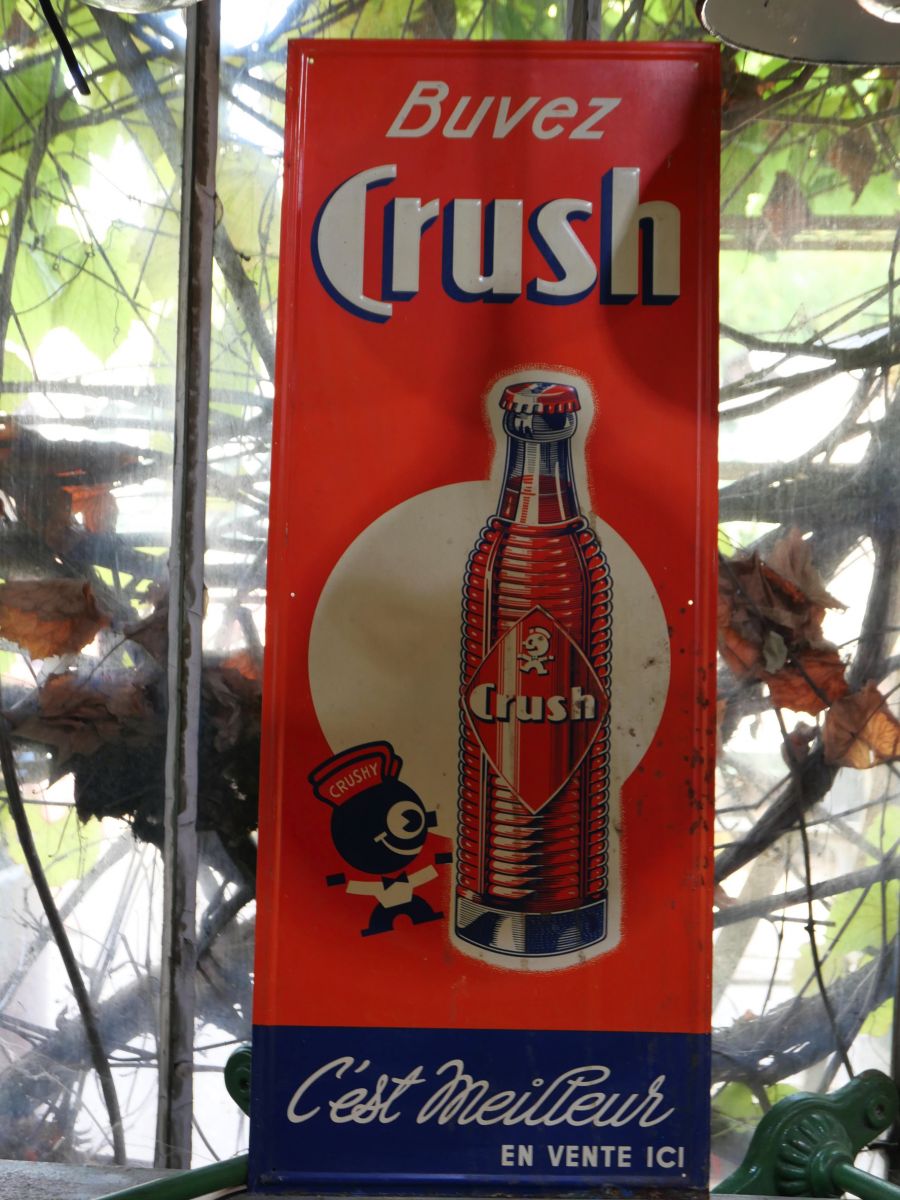 buvez crush ancienne grande Tole publicitaire année 1960 – Image 9