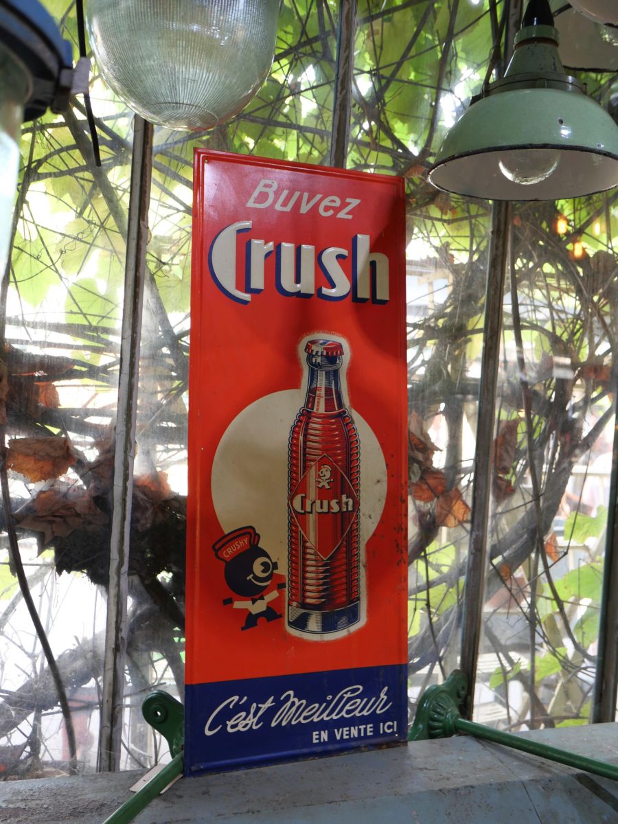 buvez crush ancienne grande Tole publicitaire année 1960 – Image 10