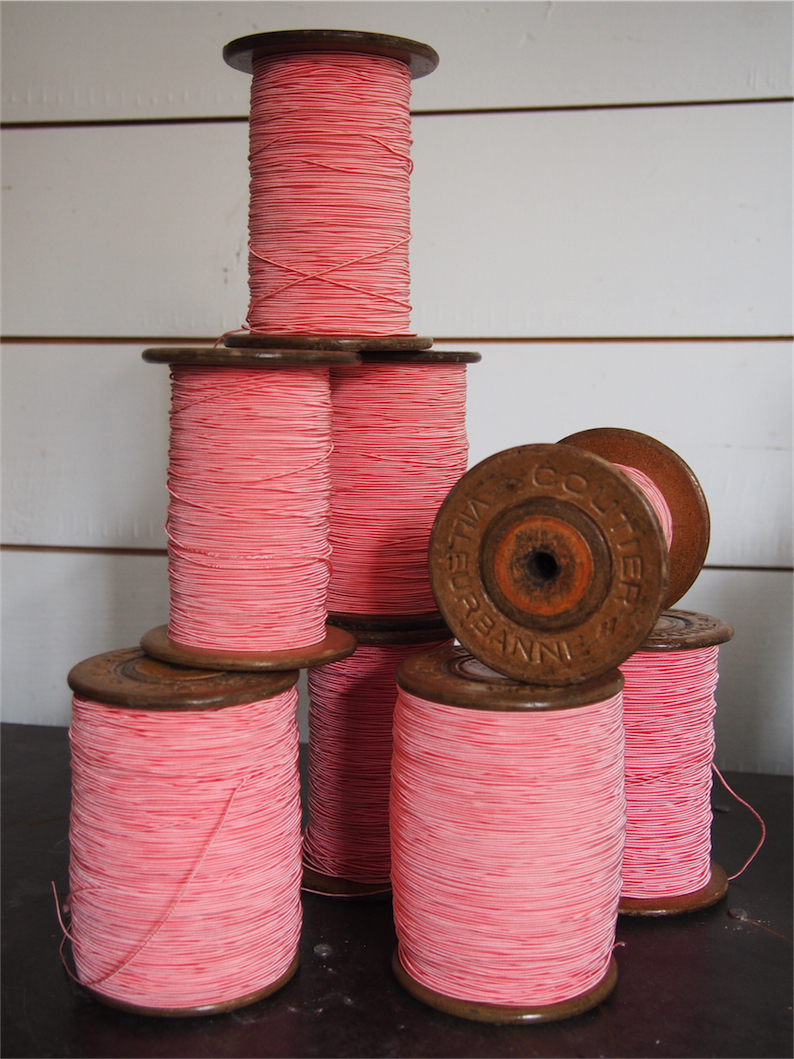 1 ancienne bobine bois COUTIER couleur bleu clair – Image 6