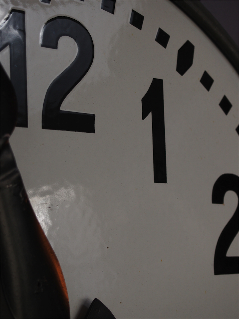 ancienne grande horloge de gare cadran emallé – Image 5