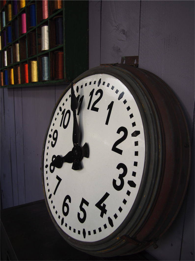 ancienne grande horloge de gare cadran emallé – Image 7