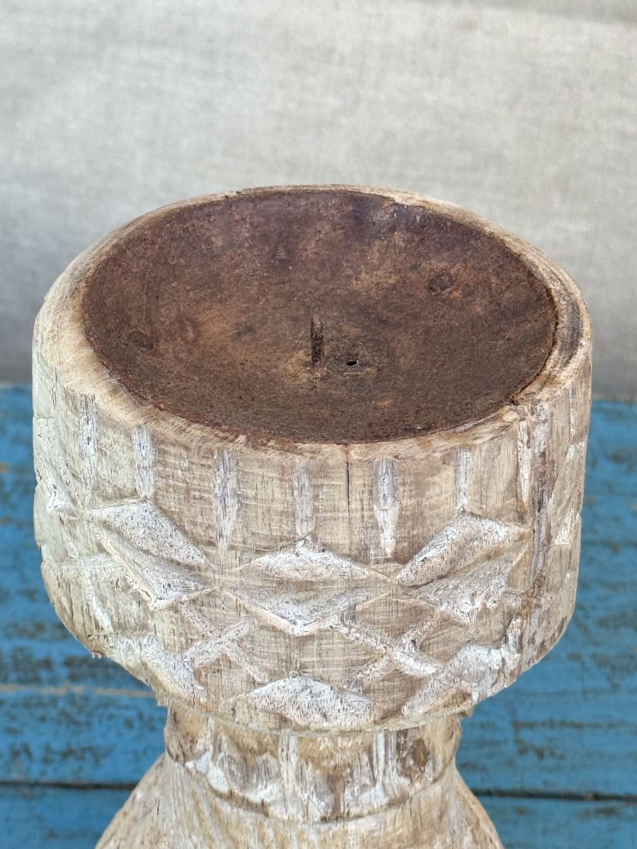 bougeoir en bois sculpté – Image 4