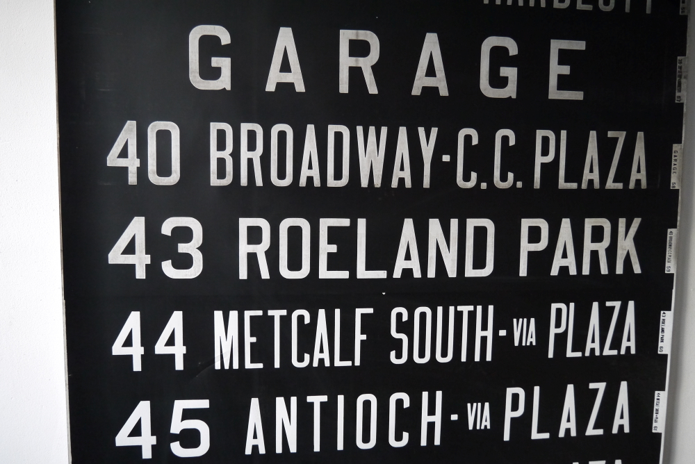 top deco ! tres grand kakemono destination bus USA ligne floride annees 60/70 – Image 5