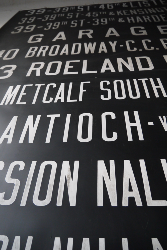 top deco ! tres grand kakemono destination bus USA ligne floride annees 60/70 – Image 9