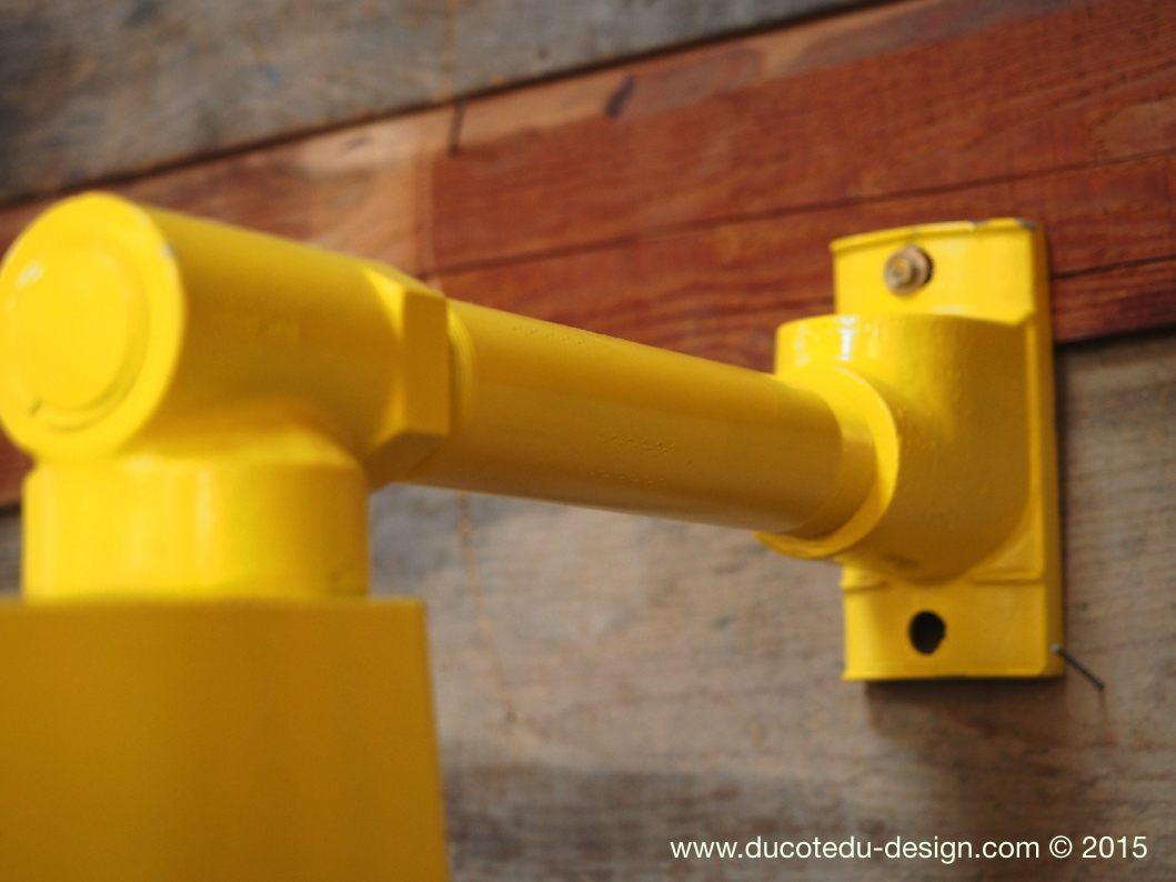 New York feu dont walk americain vintage USA jaune d'origine avec fixations murale – Image 8