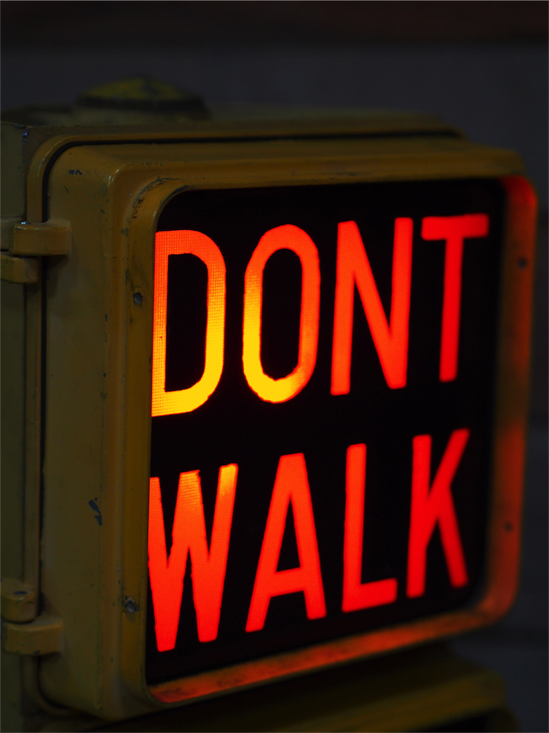 New York feu dont walk americain vintage USA jaune d'origine – Image 5