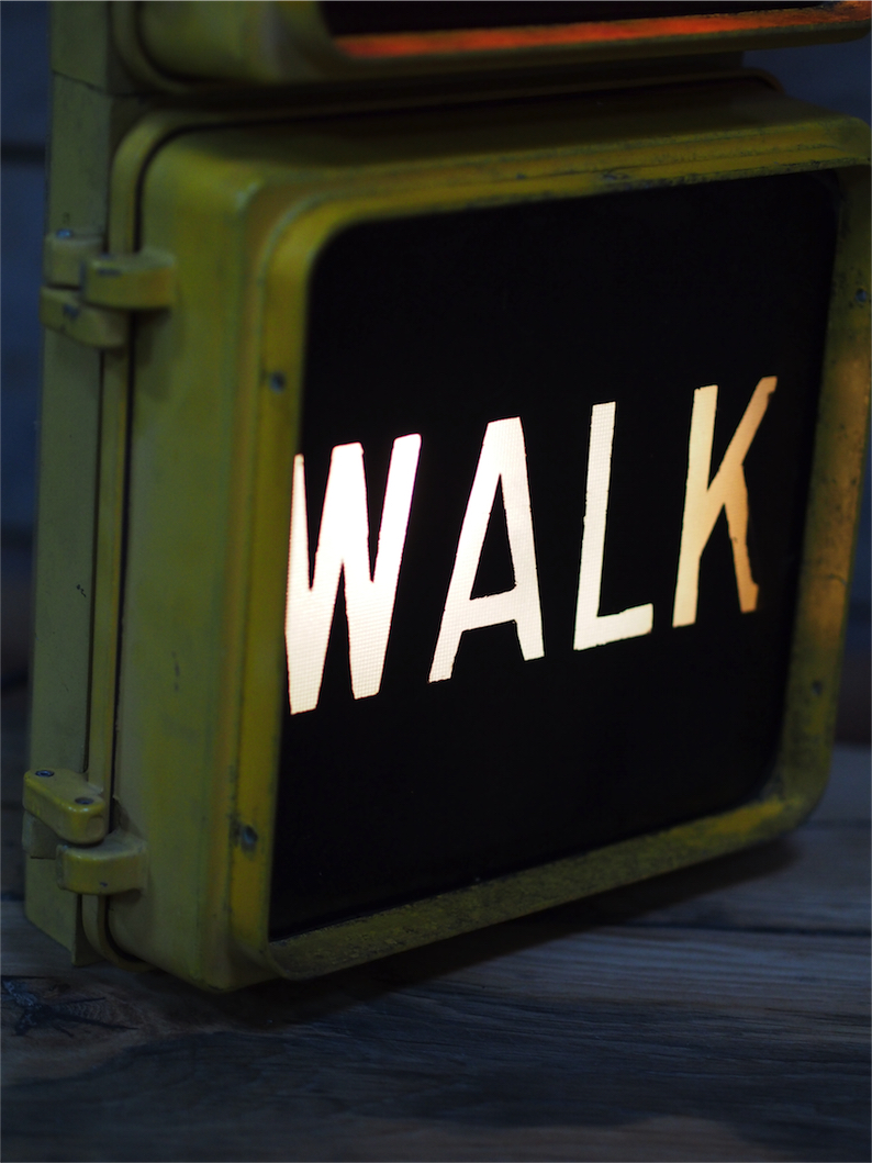 New York feu dont walk americain vintage USA jaune d'origine – Image 6