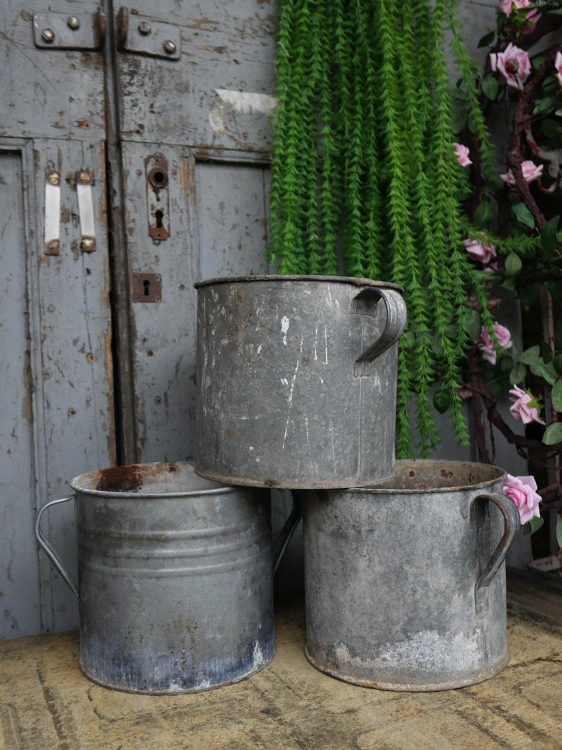 Pot en zinc, ideal cache pot plante petit modele – Image 2