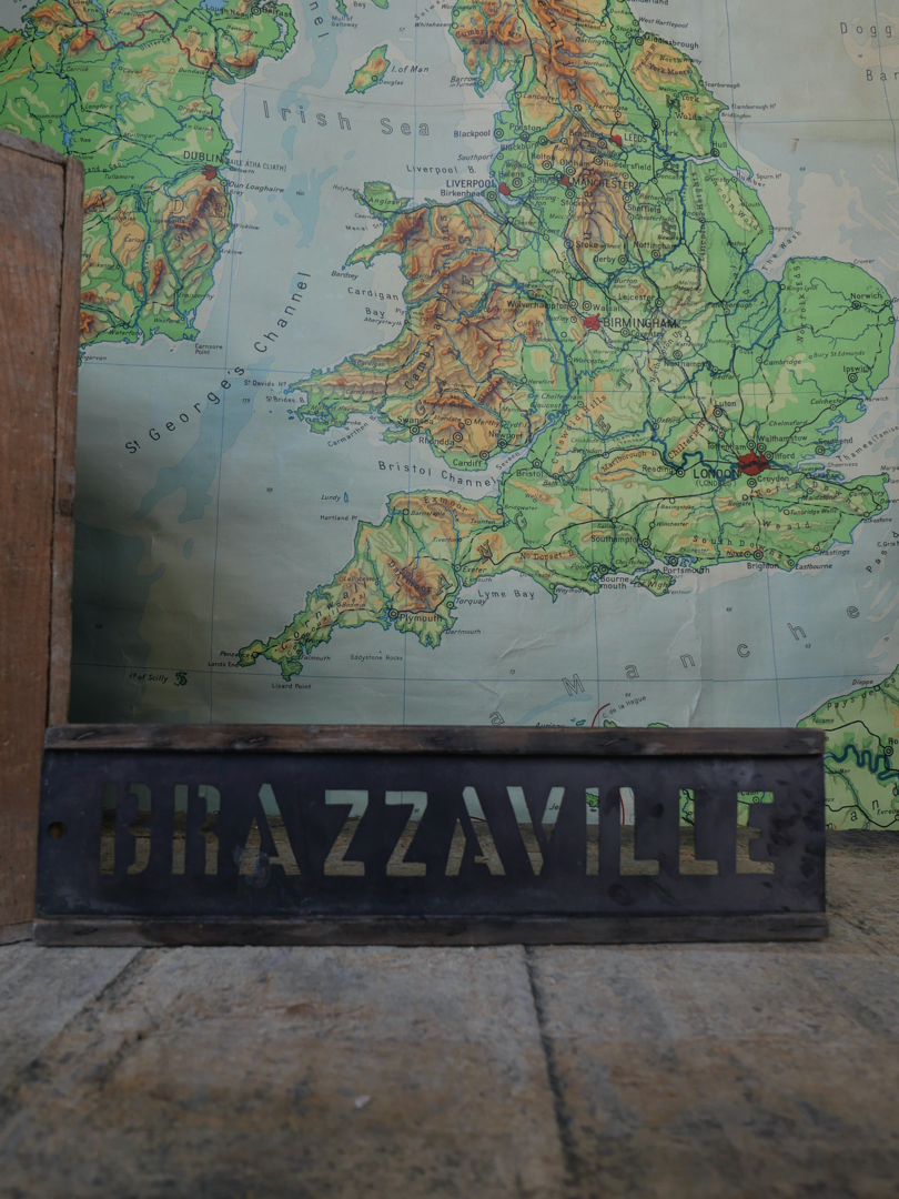 ancien pochoir marquage transport caisse de musee / Brazzaville – Image 2