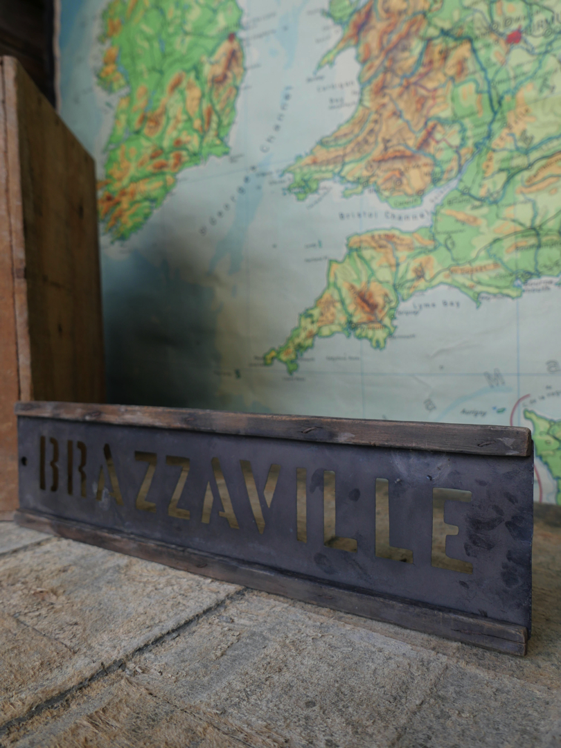 ancien pochoir marquage transport caisse de musee / Brazzaville – Image 3