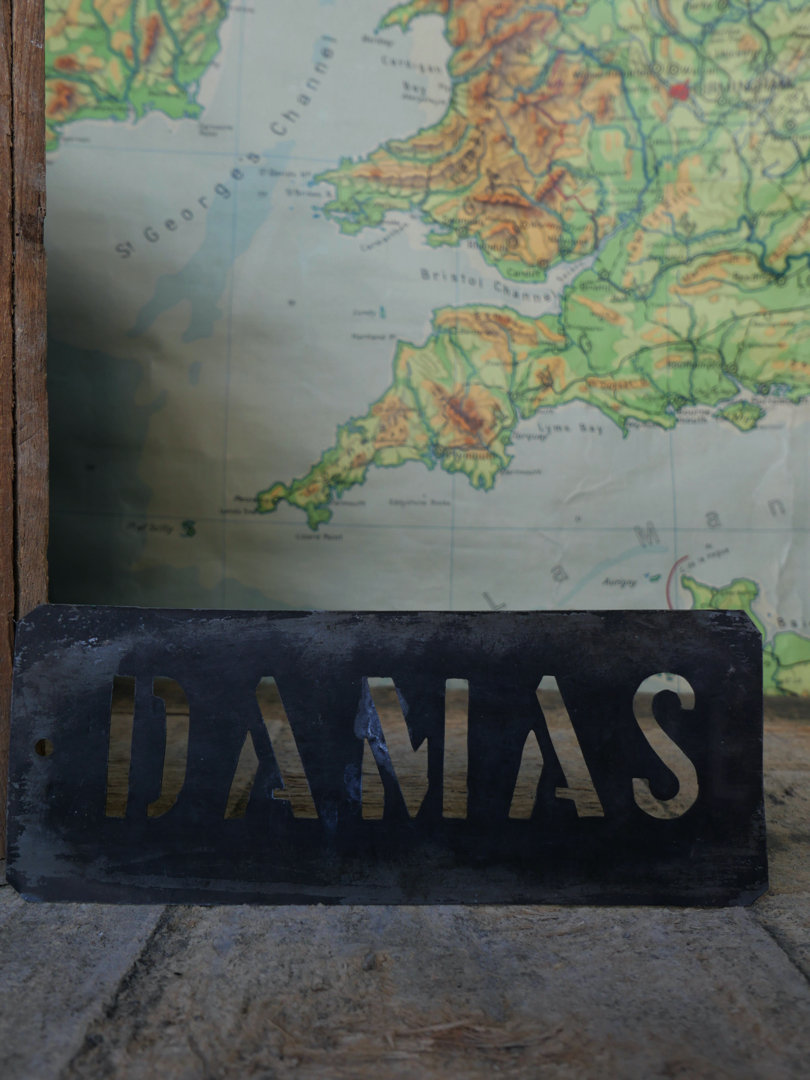 ancien pochoir marquage transport caisse de musee / Damas – Image 2