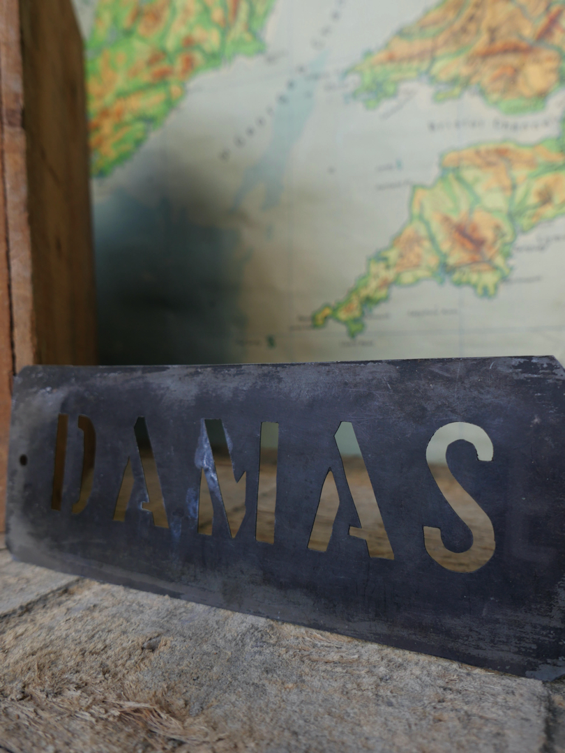 ancien pochoir marquage transport caisse de musee / Damas – Image 3