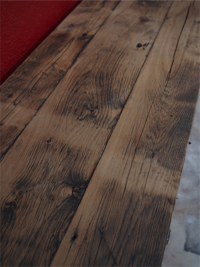 enfilade industrielle 12 compartiments atelier militaire plateau vieux chene massif – Image 12