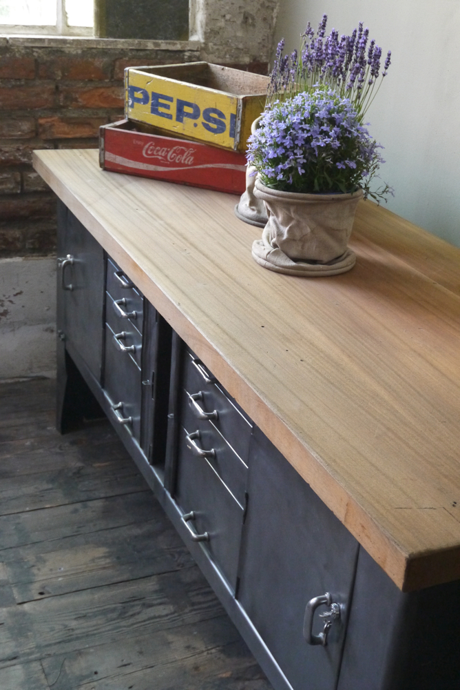 grand etabli bureau console industriel biguet atelier Renault – Image 5