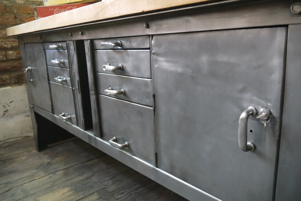 grand etabli bureau console industriel biguet atelier Renault – Image 11