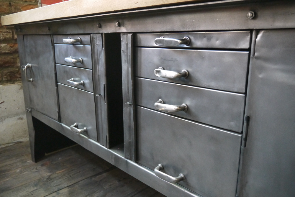 grand etabli bureau console industriel biguet atelier Renault – Image 12