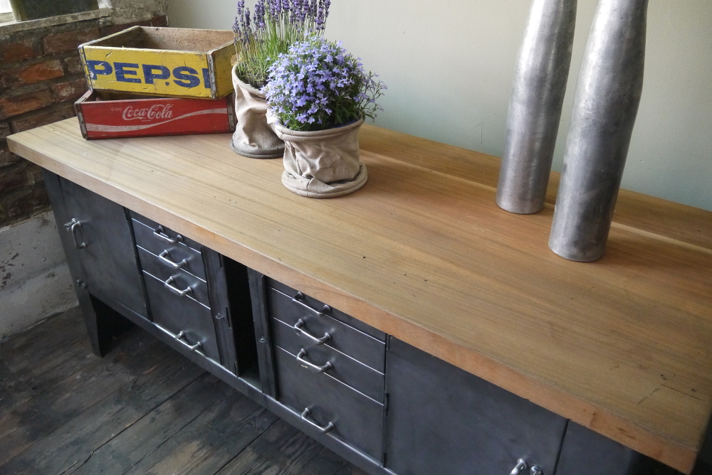 grand etabli bureau console industriel biguet atelier Renault – Image 13