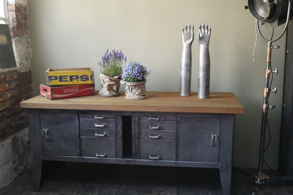 grand etabli bureau console industriel biguet atelier Renault – Image 17