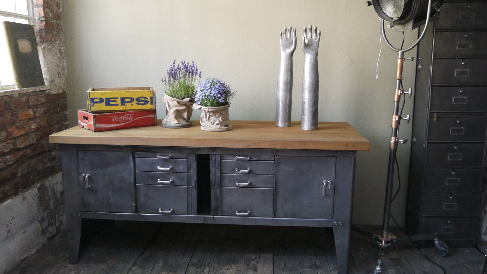 grand etabli bureau console industriel biguet atelier Renault – Image 18