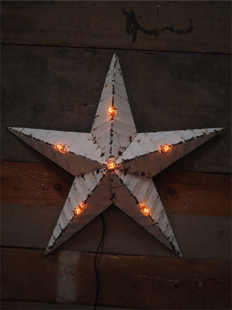 etoile de grange lumineuse Amish zinc blanche 55 cm – Image 2