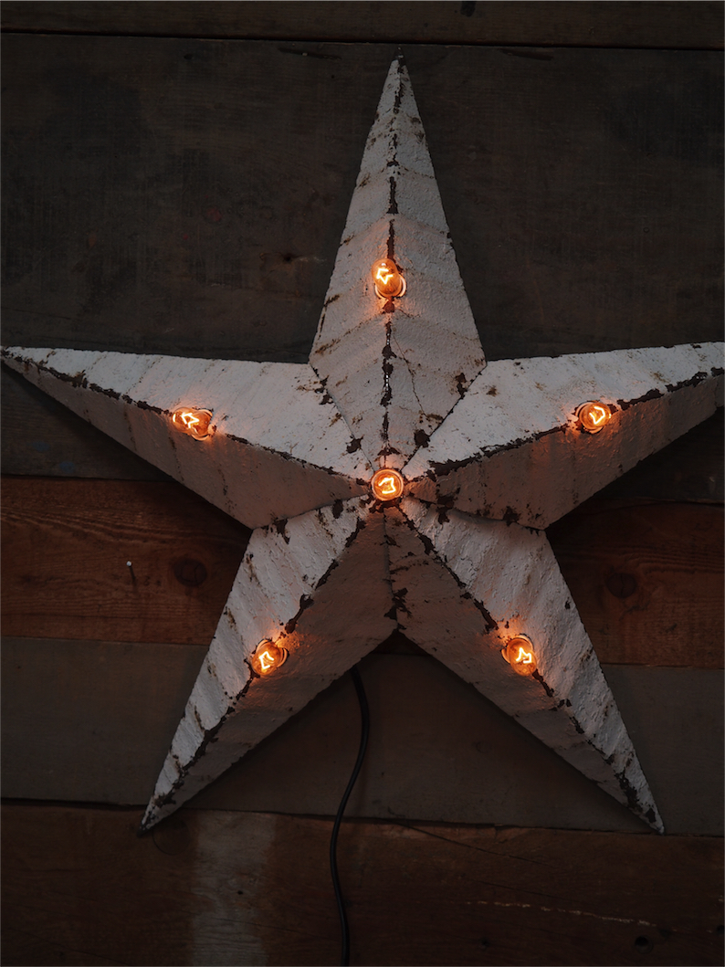 etoile de grange lumineuse Amish zinc blanche 55 cm – Image 4