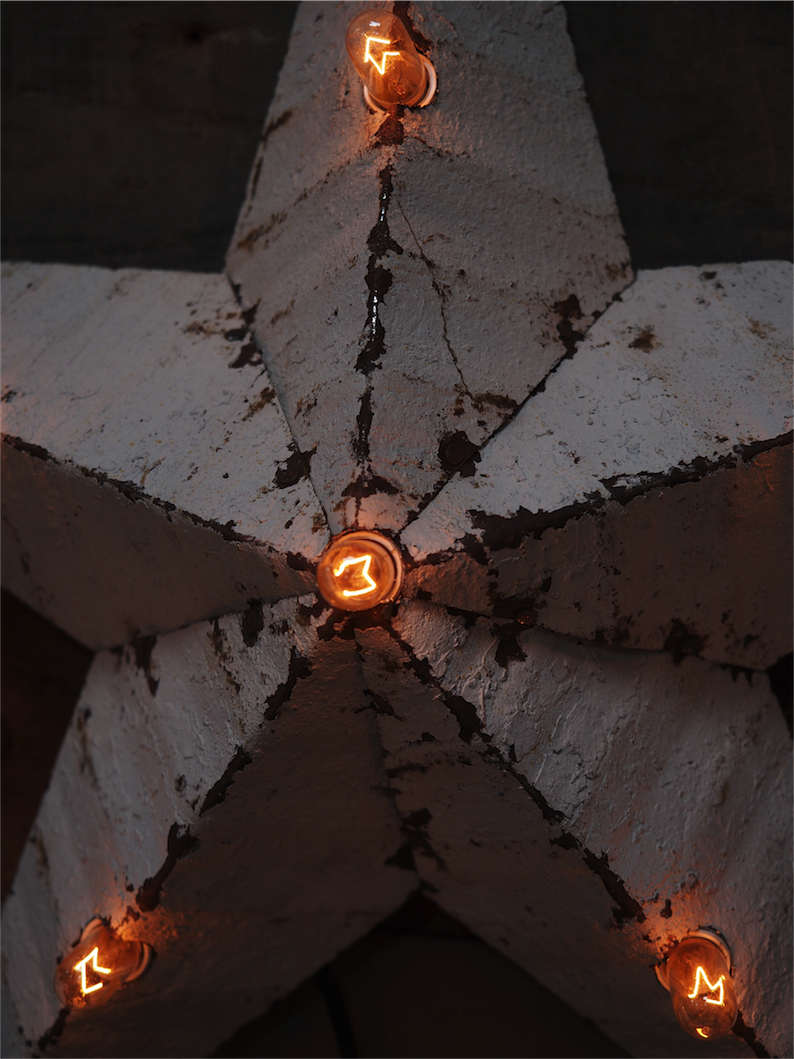 etoile de grange lumineuse Amish zinc blanche 55 cm – Image 5