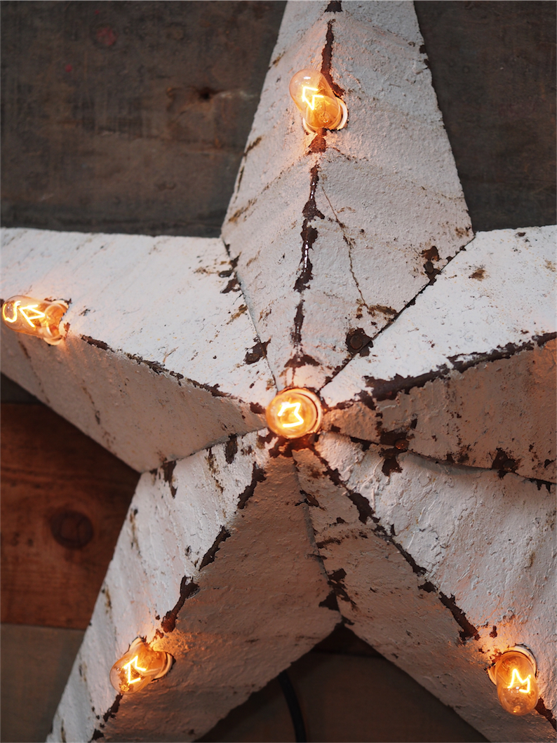 etoile de grange lumineuse Amish zinc blanche 55 cm – Image 6