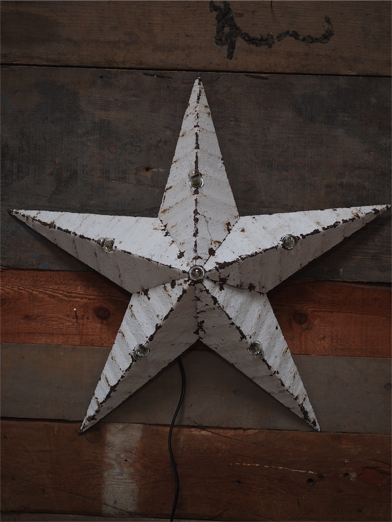 etoile de grange lumineuse Amish zinc blanche 55 cm – Image 10