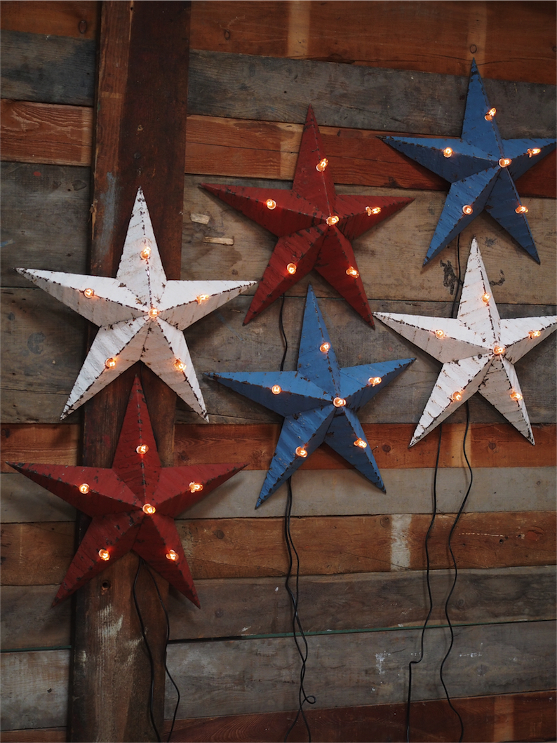 etoile de grange lumineuse Amish zinc blanche 55 cm – Image 3