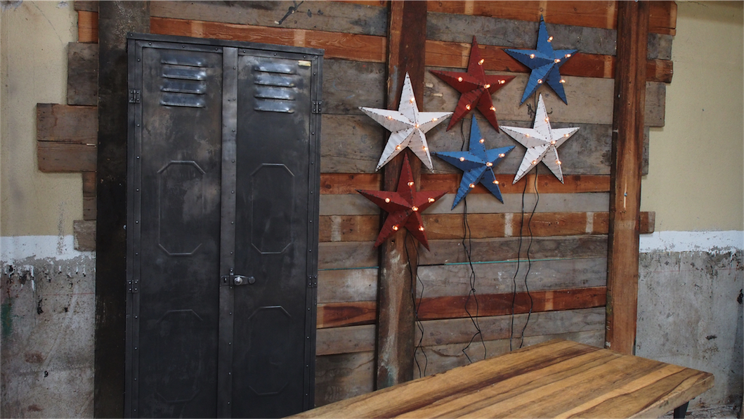 etoile de grange lumineuse Amish zinc blanche 55 cm – Image 12