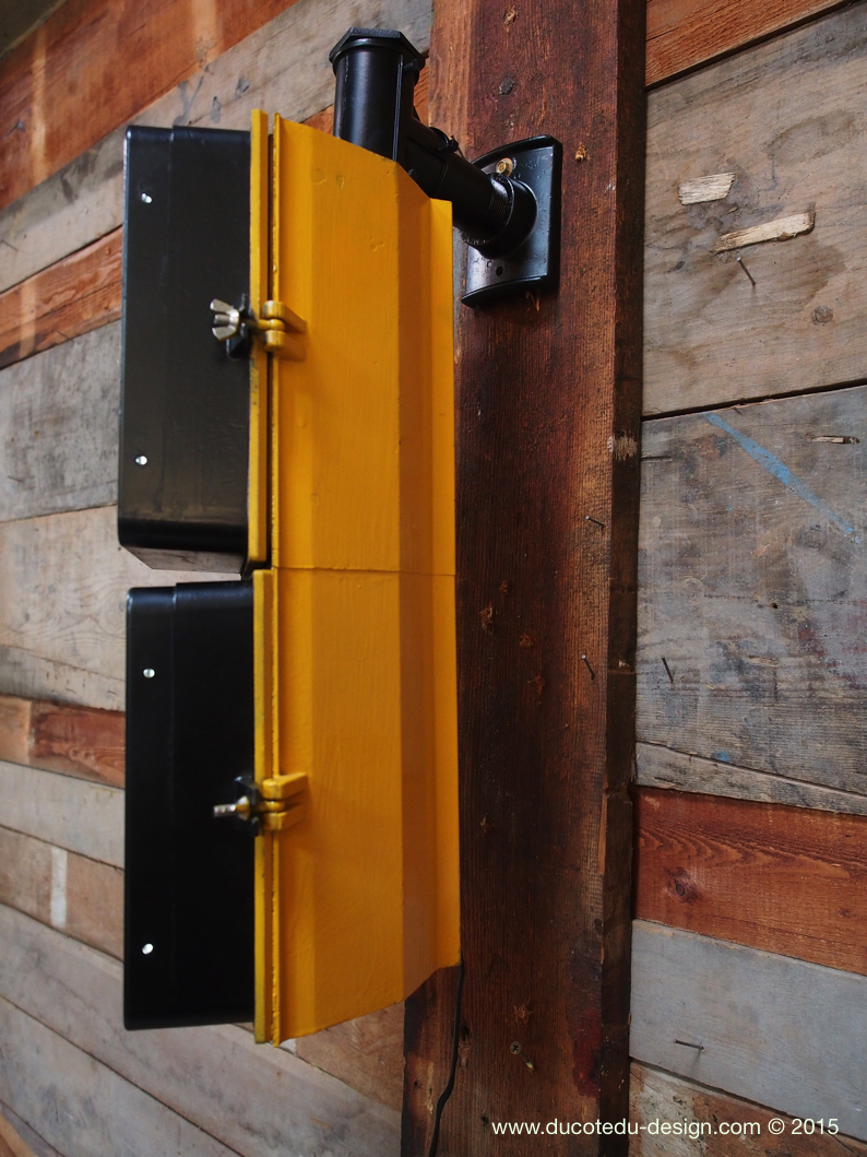 New York feu dont walk americain vintage USA jaune d'origine avec fixations murale – Image 8