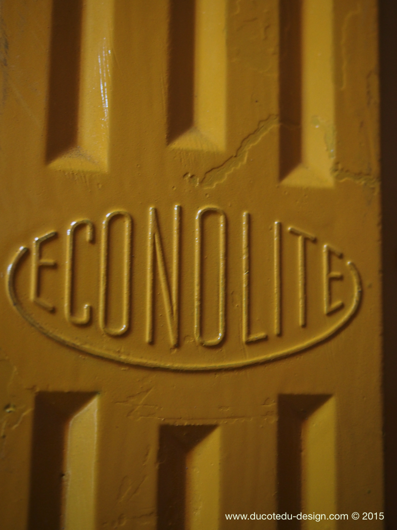 New York feu dont walk americain vintage USA jaune d'origine avec fixations murale – Image 10