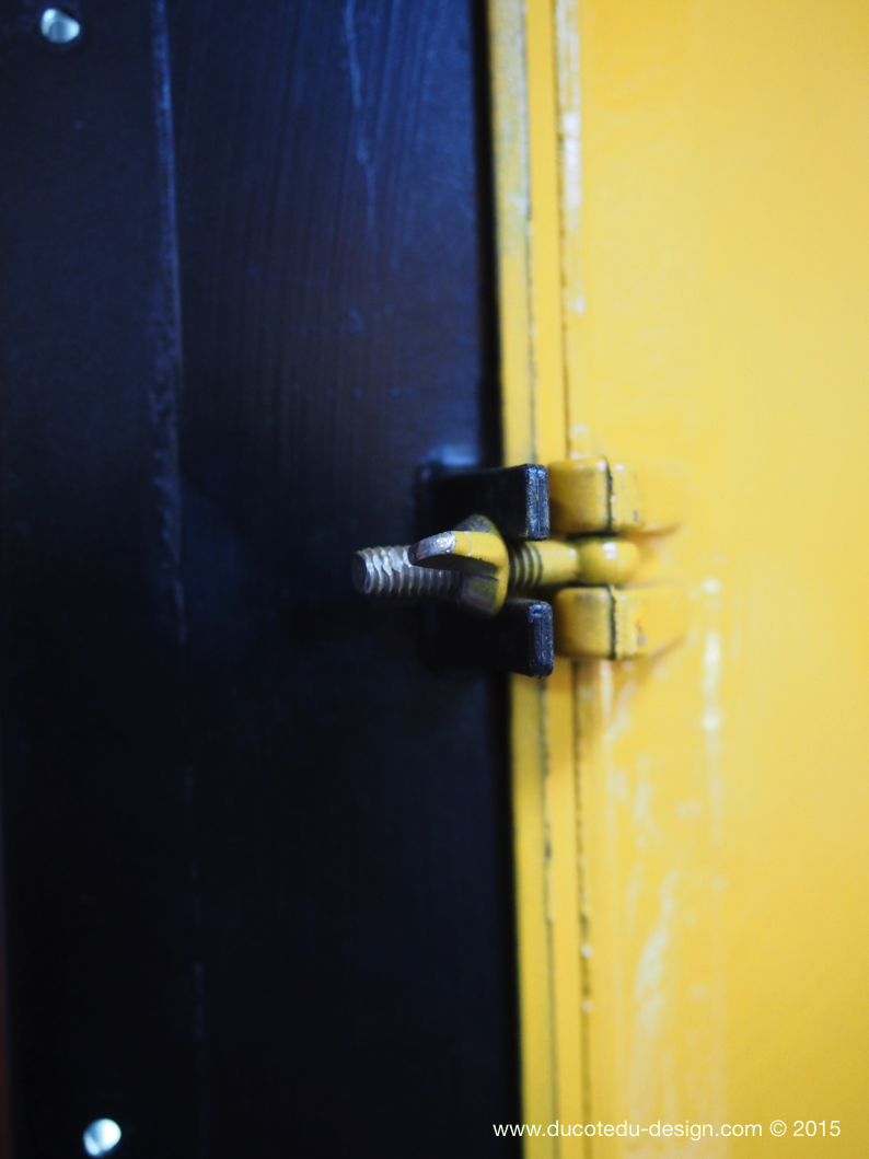 New York feu dont walk americain vintage USA jaune d'origine avec fixations murale – Image 11