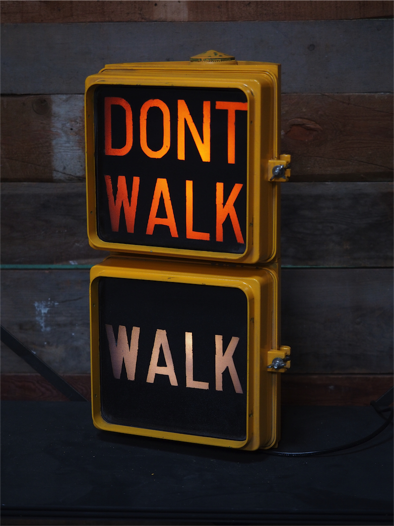 New York feu dont walk americain vintage USA jaune – Image 13