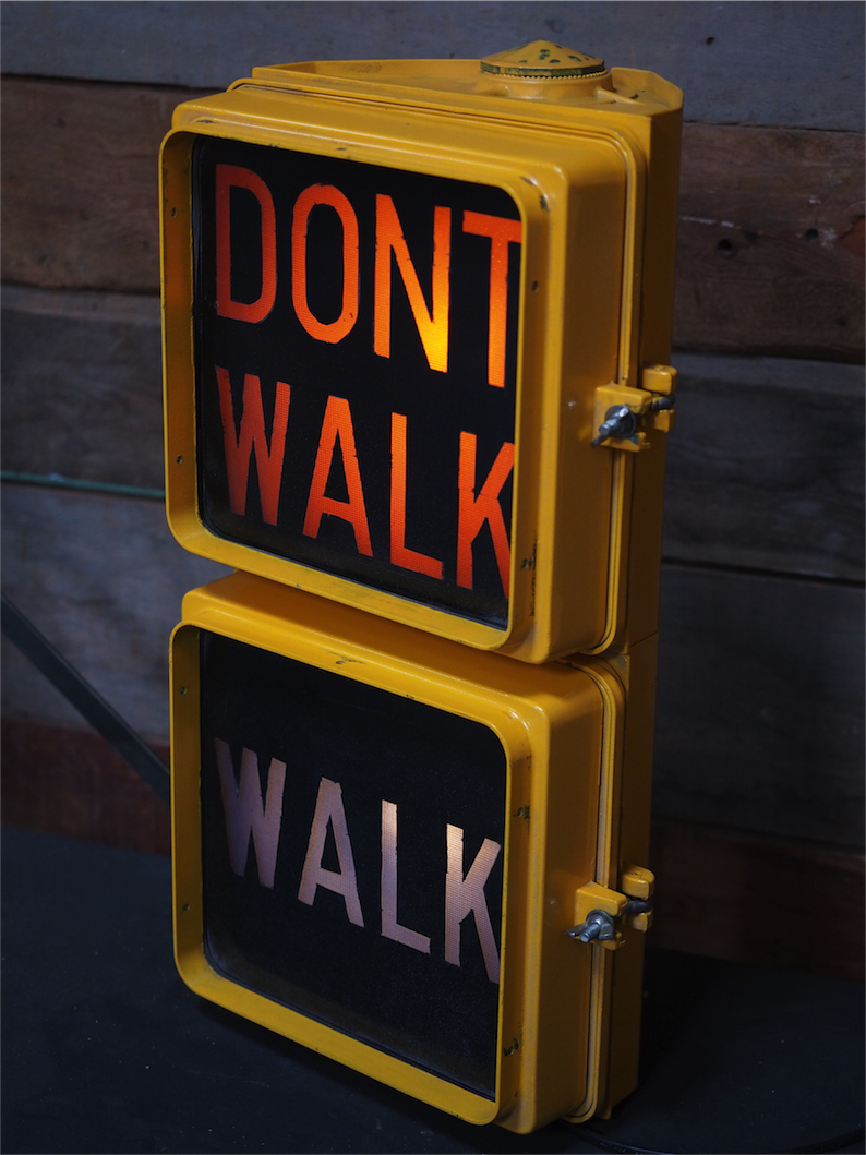 New York feu dont walk americain vintage USA jaune – Image 2