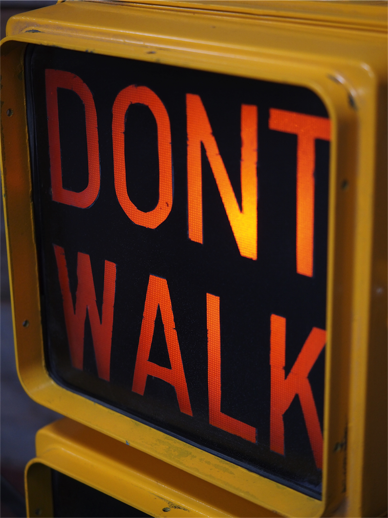 New York feu dont walk americain vintage USA jaune – Image 5