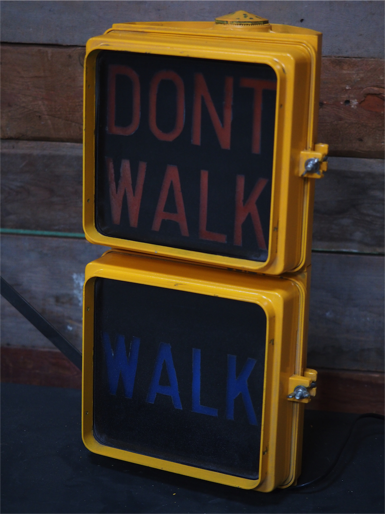 New York feu dont walk americain vintage USA jaune – Image 3