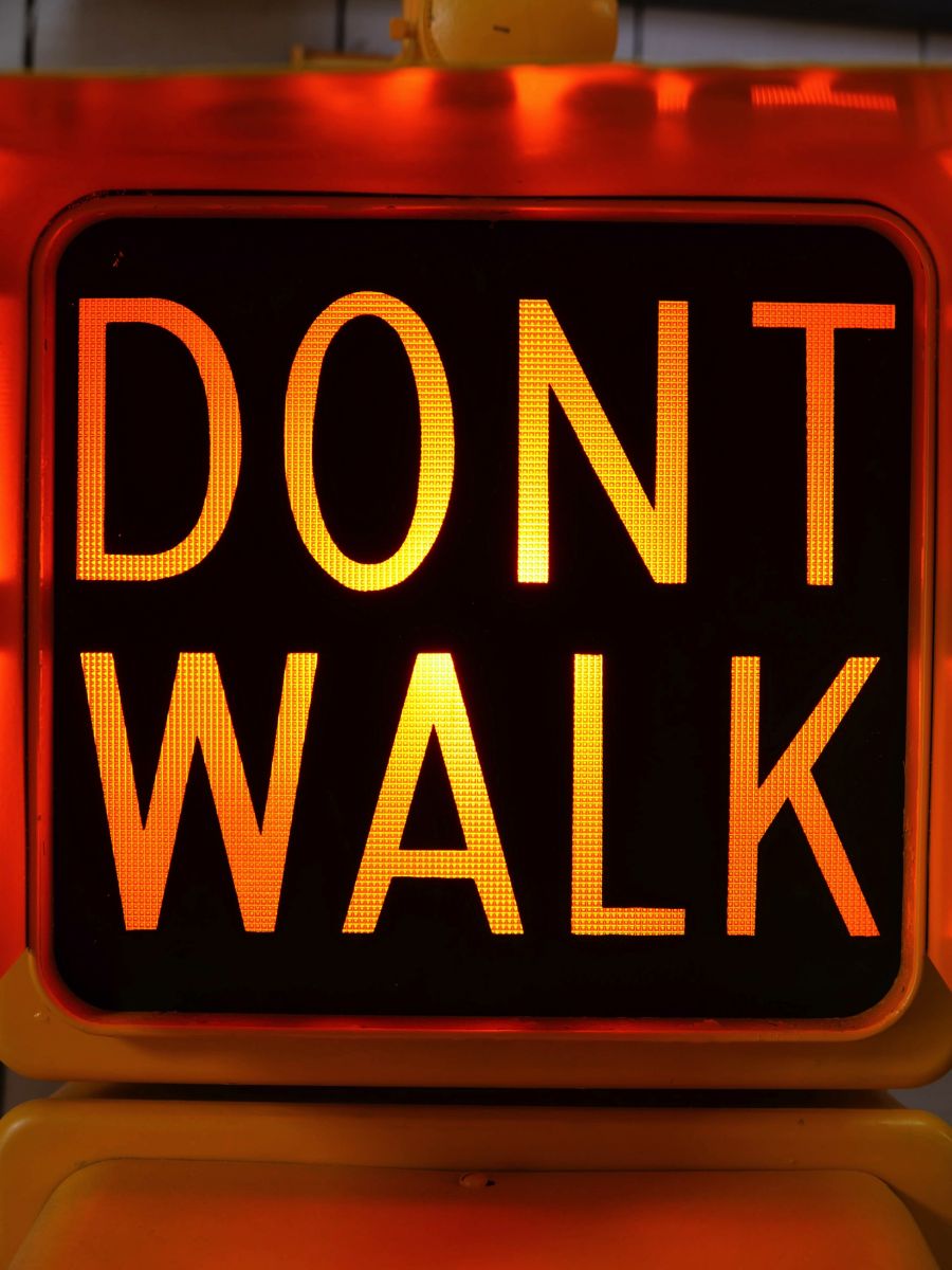 New York feu dont walk americain vintage USA jaune d'origine – Image 5