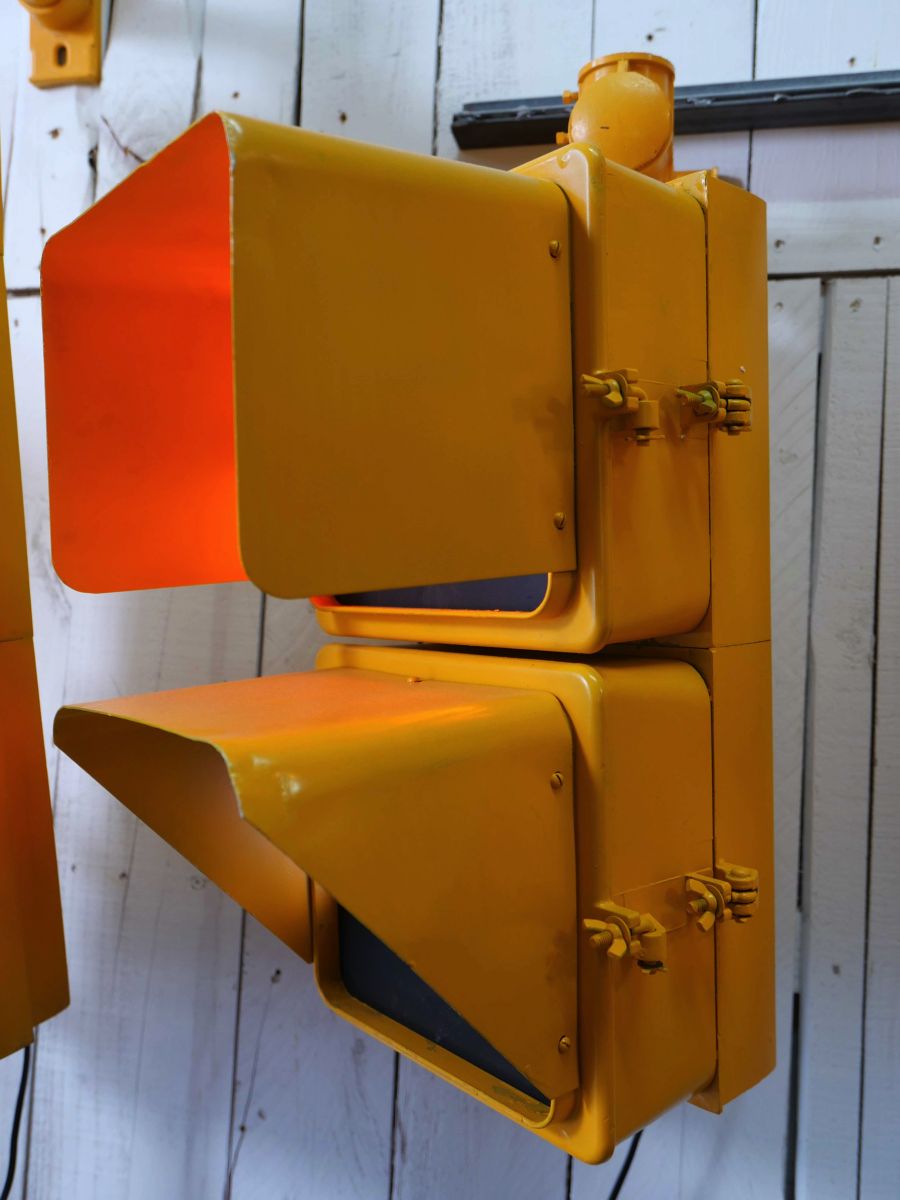 New York feu dont walk americain vintage USA jaune d'origine – Image 9