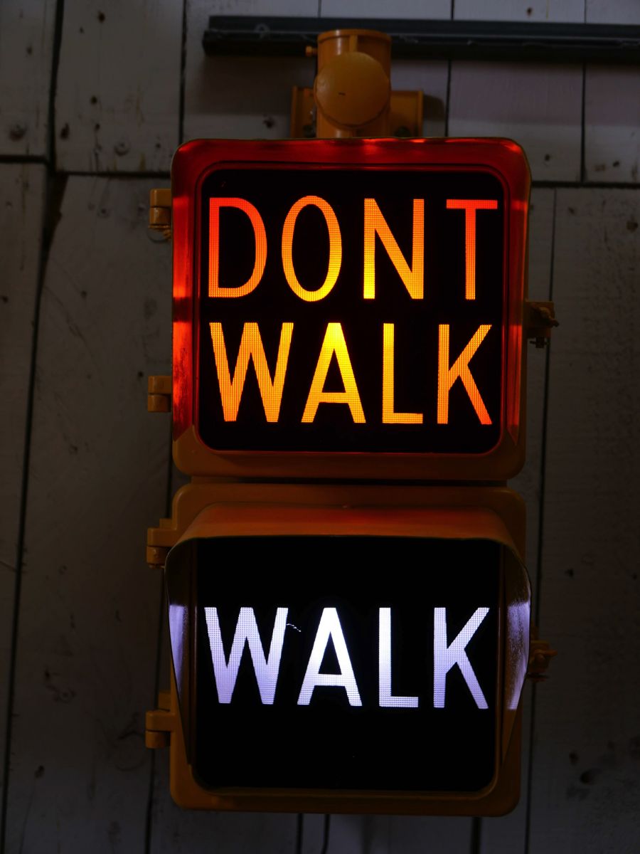 New York feu dont walk americain vintage USA jaune d'origine – Image 11