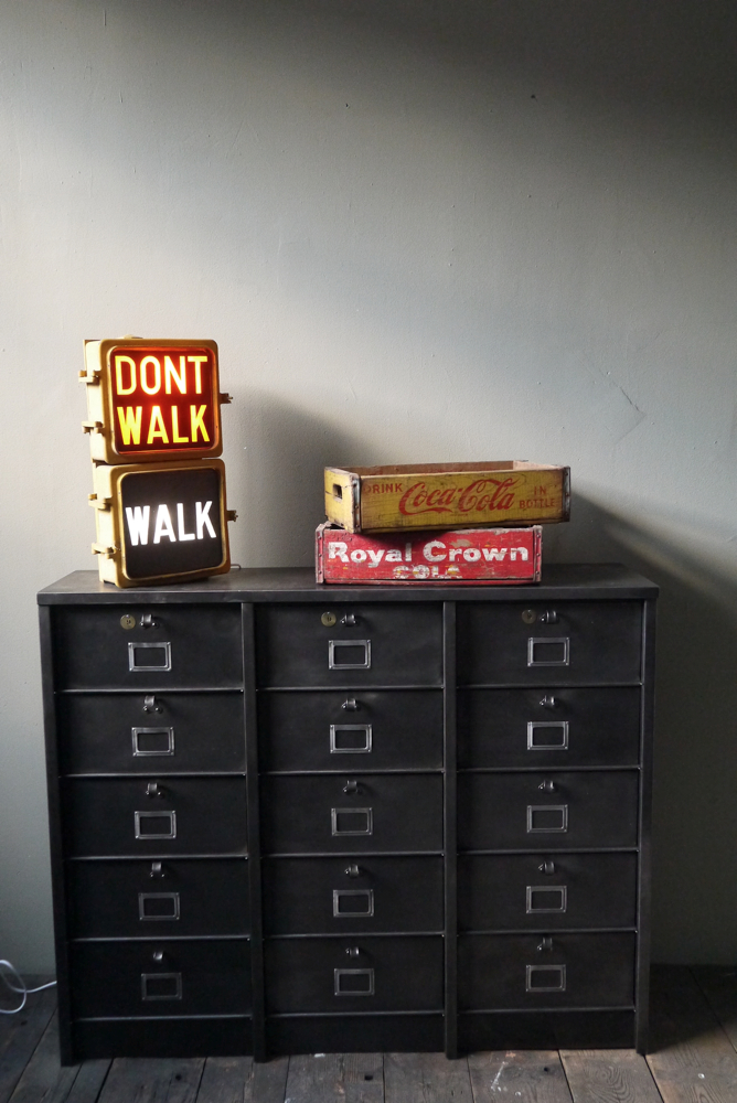 New York feu dont walk americain vintage USA jaune d'origine – Image 12