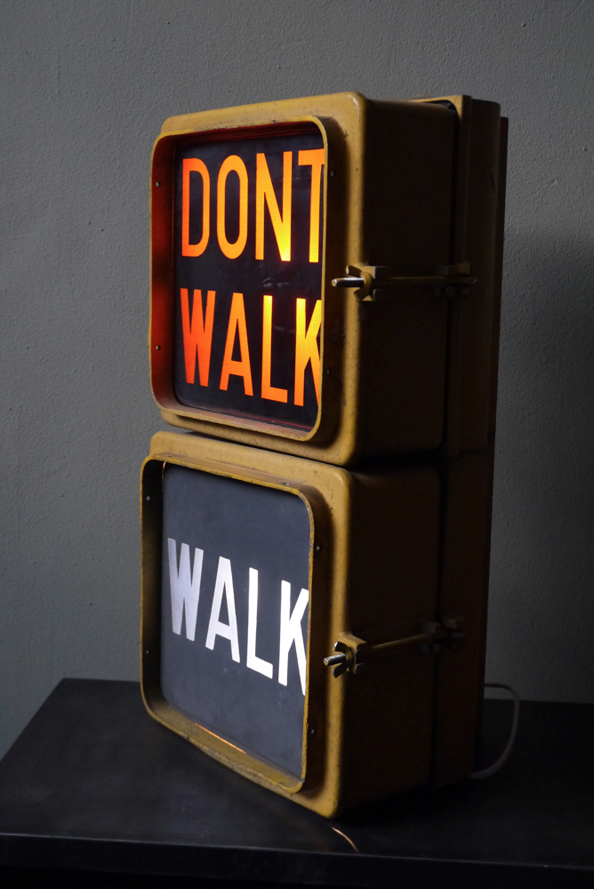 New York feu dont walk americain vintage USA jaune d'origine – Image 2