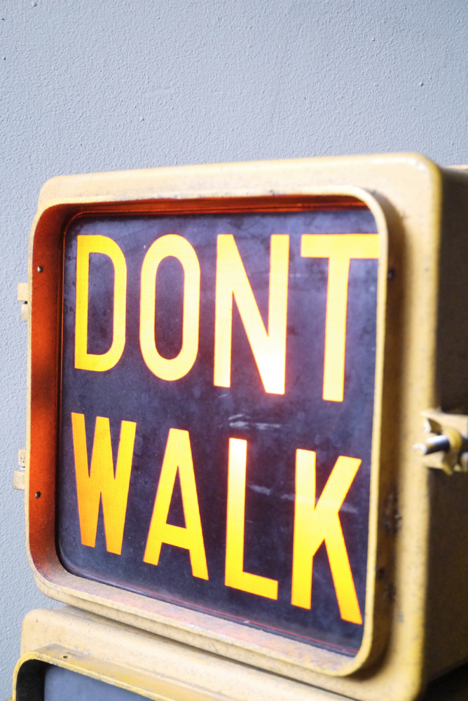 New York feu dont walk americain vintage USA jaune d'origine – Image 5