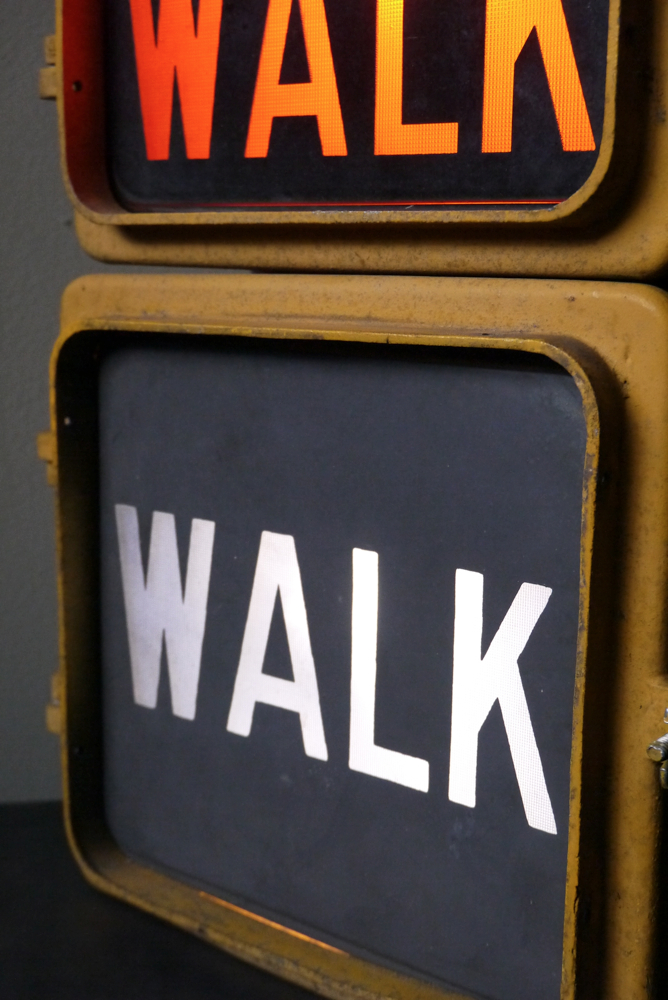 New York feu dont walk americain vintage USA jaune d'origine – Image 6