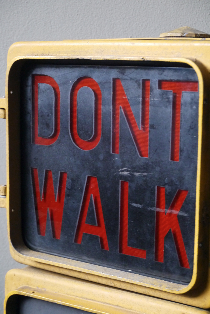 New York feu dont walk americain vintage USA jaune d'origine – Image 9