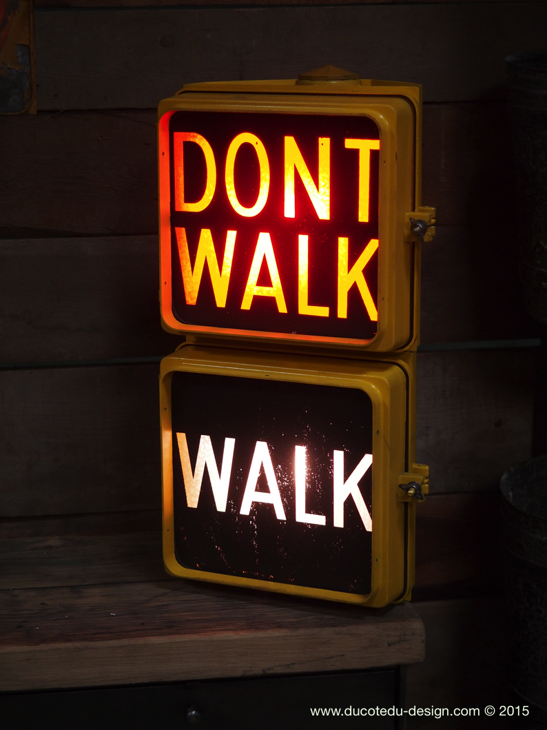 feu dont walk americain vintage USA jaune a poser – Image 4