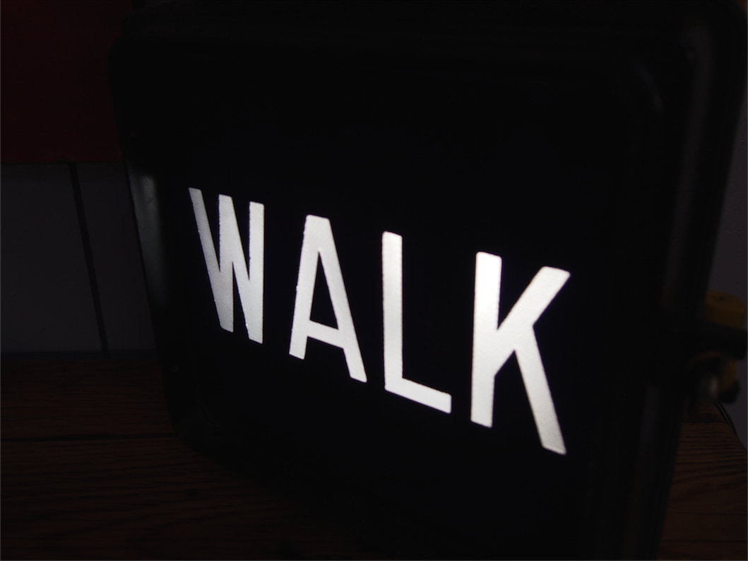 New York feu dont walk americain vintage USA jaune d'origine – Image 9