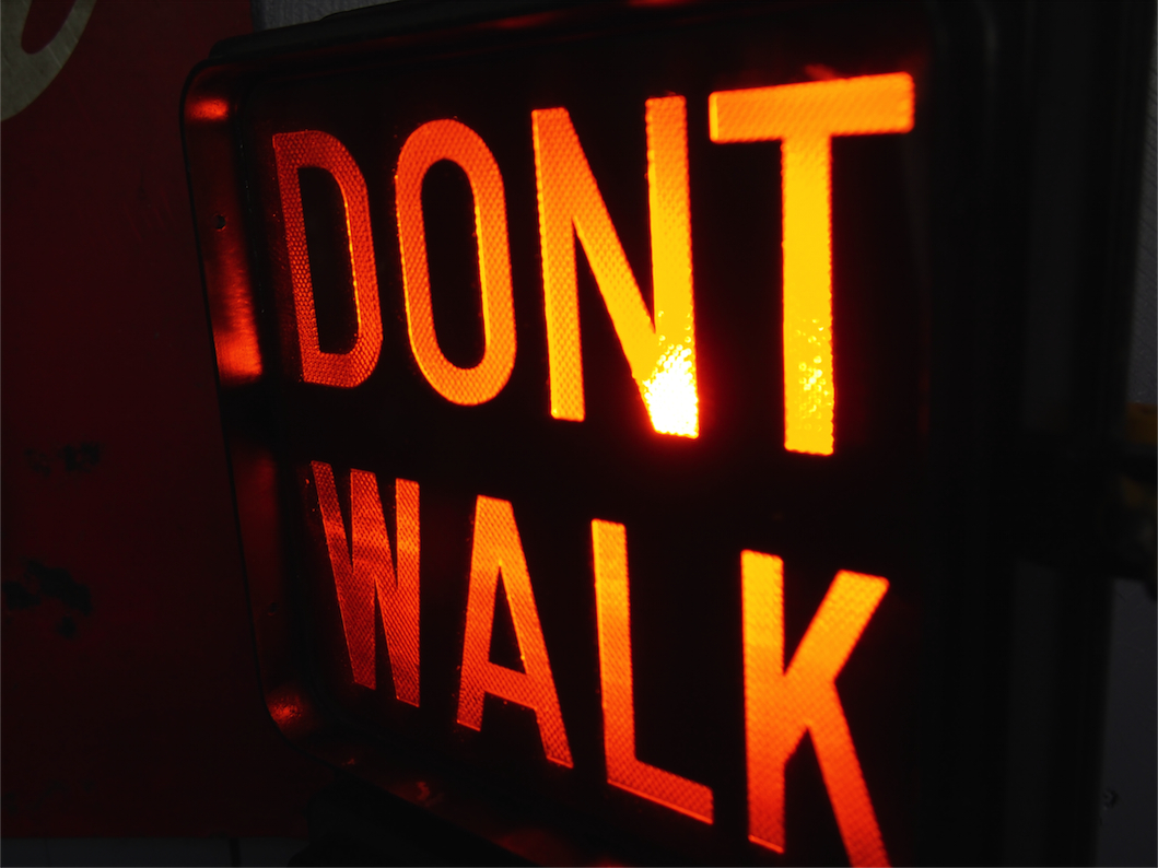 New York feu dont walk americain vintage USA jaune d'origine – Image 8